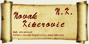 Novak Kiperović vizit kartica